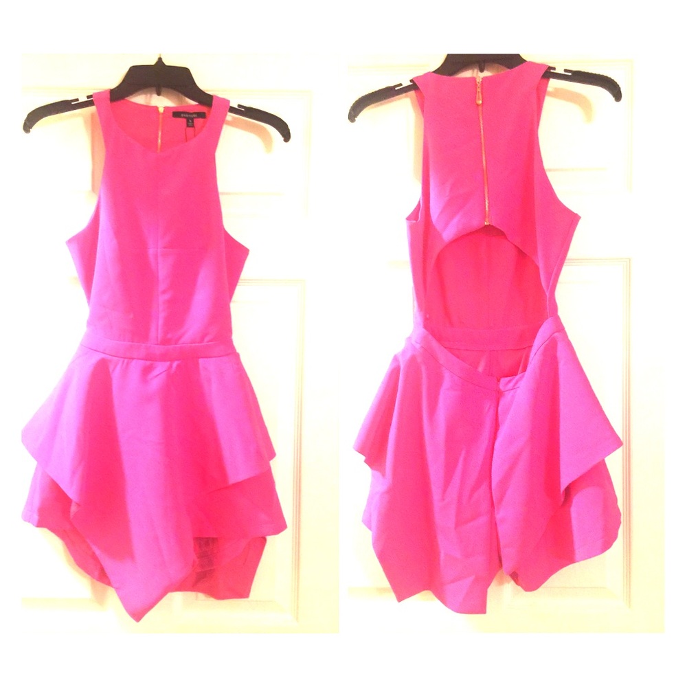 pink shorts romper